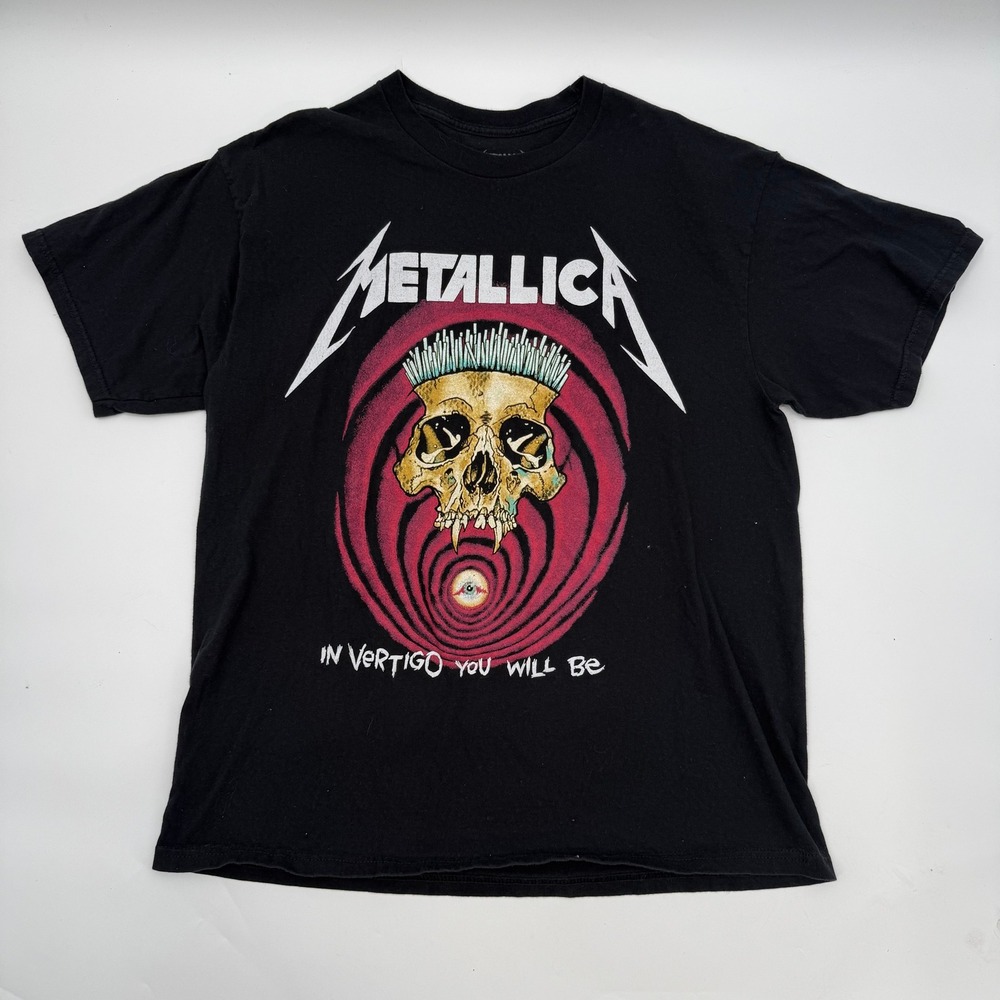 Metallica Mens Size Large Shirt Black Shortest Straw Vertigo Graphic Tee Y2K